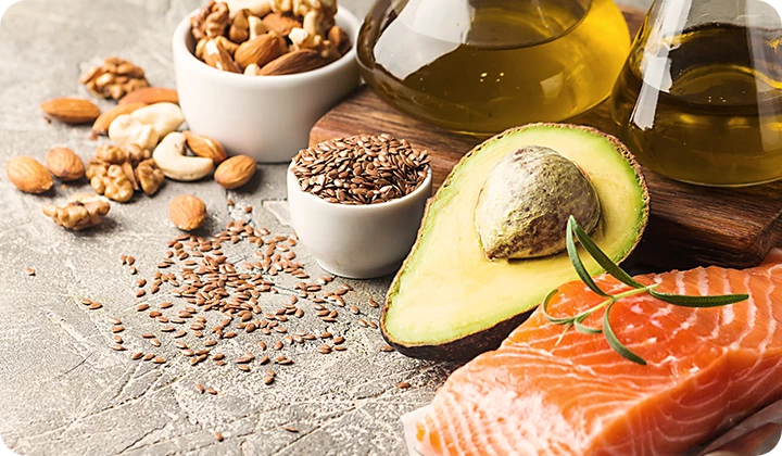 Gesunde Fette in der Nahrung Ungesättigte Fettsäuren in Lebensmitteln